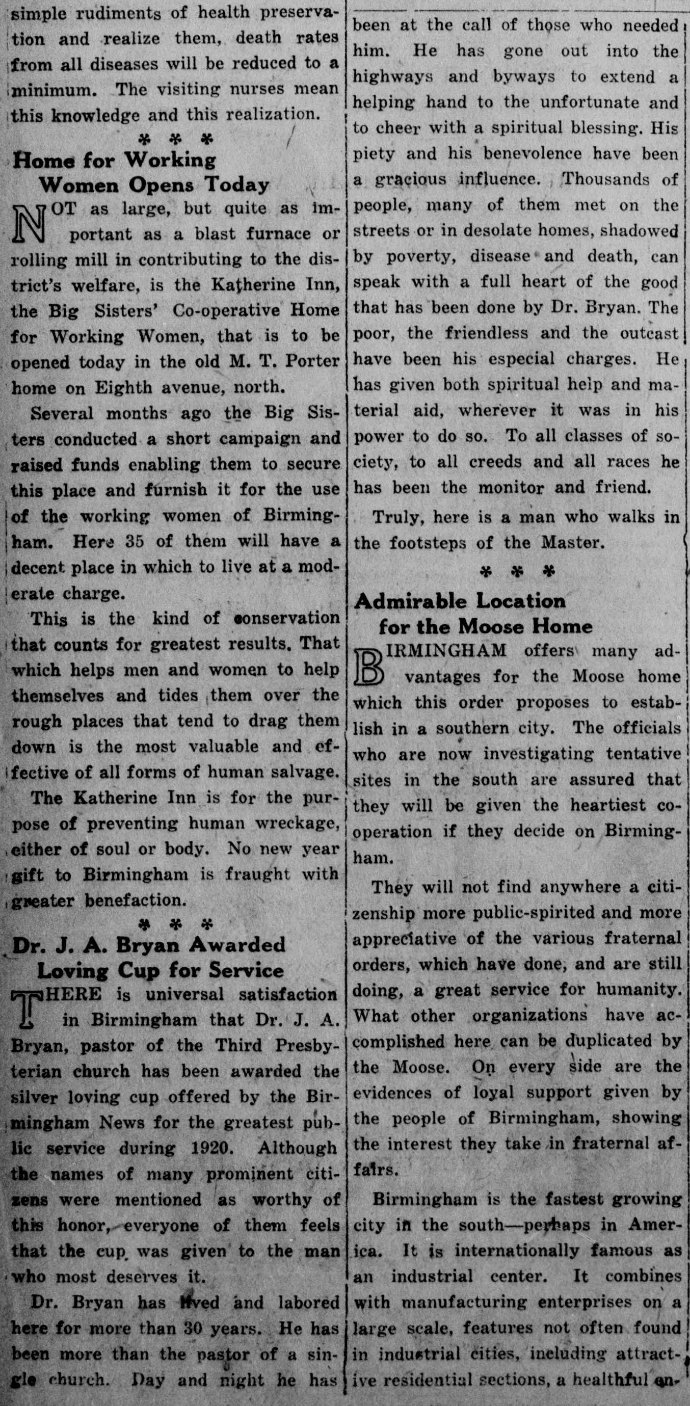 J.A. Bryan Awarded Loving Cup for Service